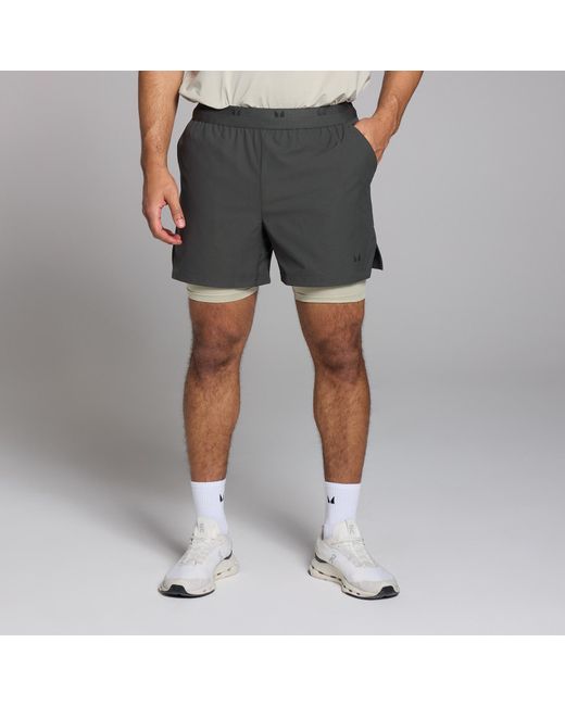Pantalón Corto 2 En 1 Con Estaado Gráfico Teo Para Hombre De Mp de hombre de color Gray