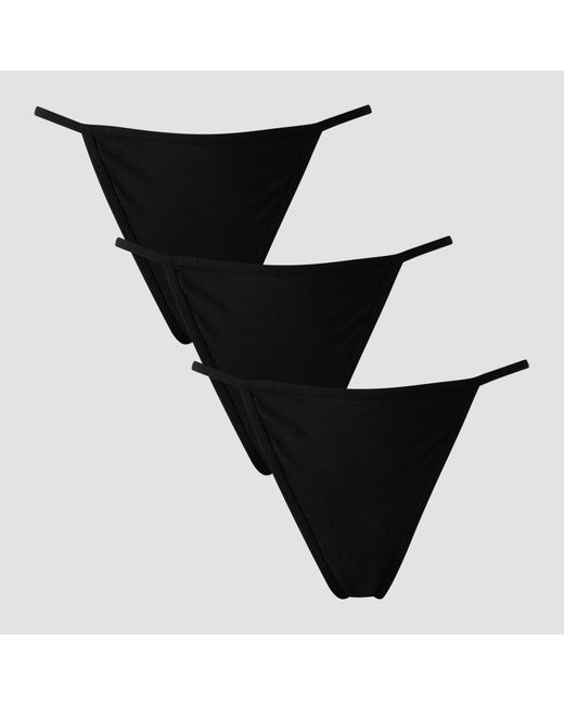 Mp Black Mid Rise G String (3 Pack)