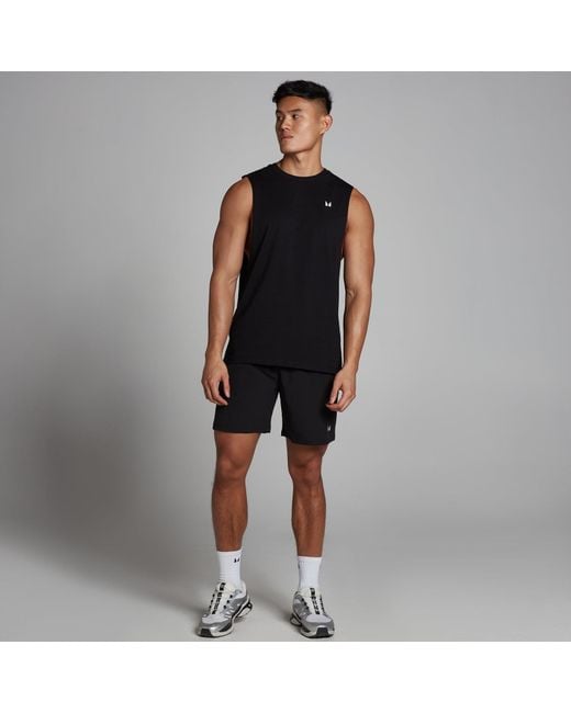 Mp Black Rest Day Drop Armhole Tank Top for men