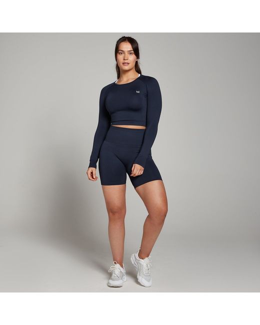 Mp Blue Shape Seamless Long Sleeve Crop Top