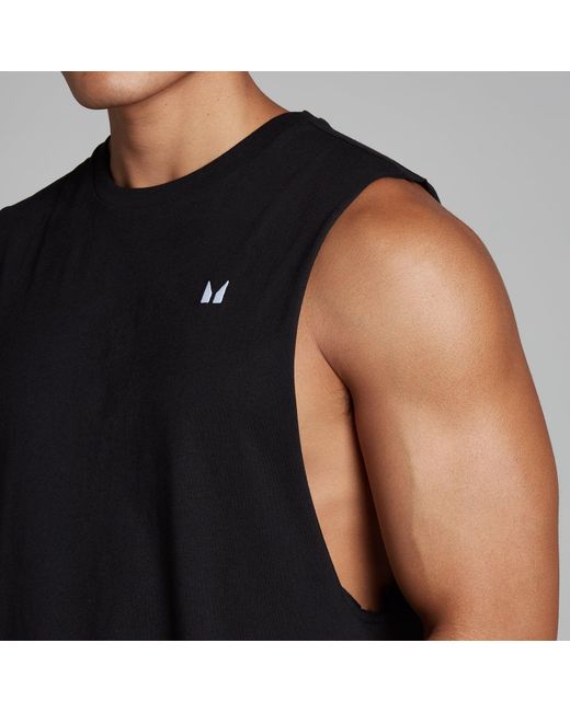 Mp Black Rest Day Drop Armhole Tank Top for men
