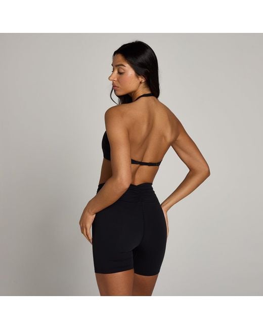Mp Black Teo Halterneck Open Back Sports Bra