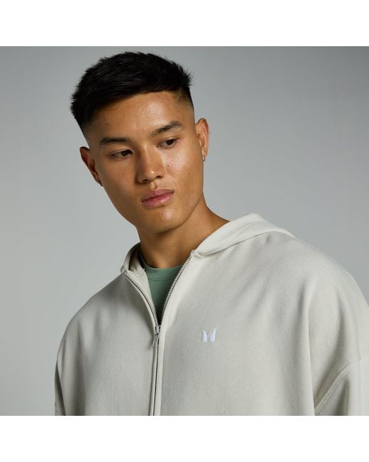Mp Gray Teo Zip Through Hoodie for men