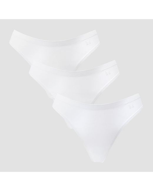 Mp White Mid Rise No Vpl Thong (3 Pack)
