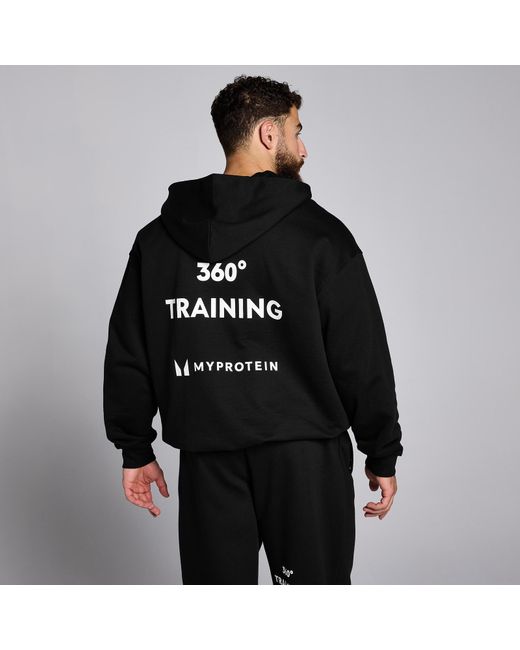 Felpa Con Cappuccio E Cerniera 1/4 Teo Hybrid Da Uomo di Mp in Black da Uomo