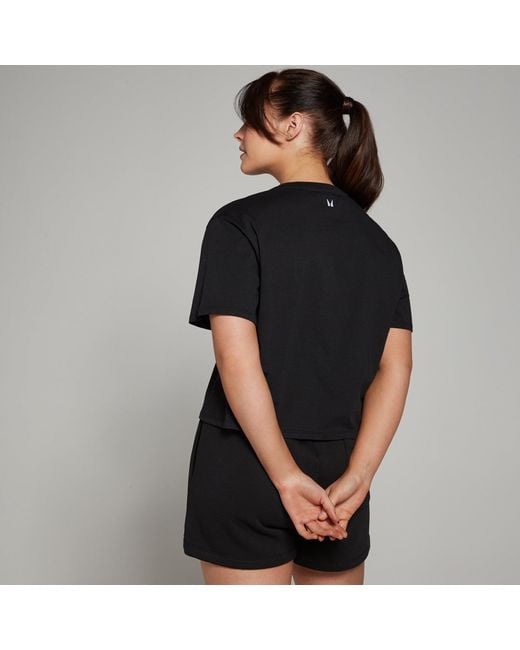 Mp Black Basic Boxy Short Sleeve Crop T-shirt