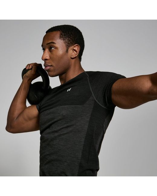 Mp Black Seamless Short Sleeve T-shirt for men
