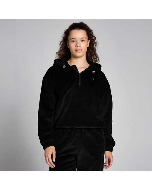 Mp Black Corduroy 1/4 Zip Hoodie