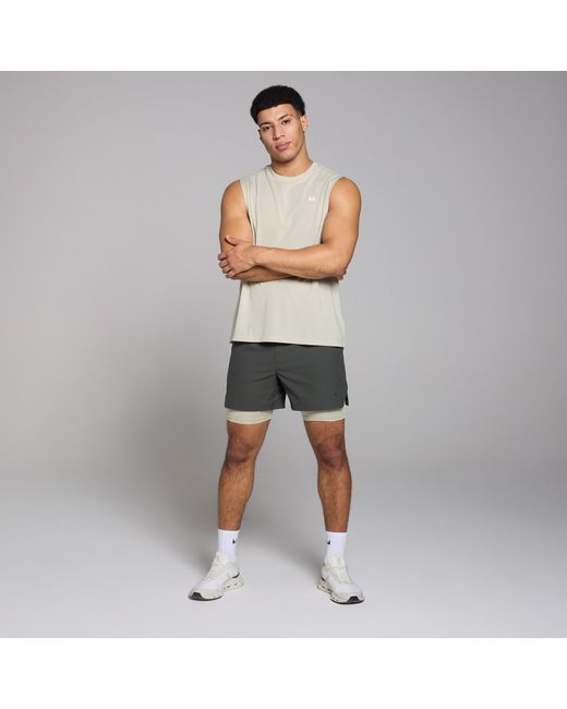 Pantalón Corto 2 En 1 Con Estaado Gráfico Teo Para Hombre De Mp de hombre de color Gray