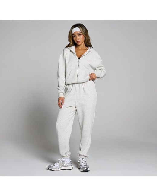 Mp Gray Basics Zip Through Hoodie