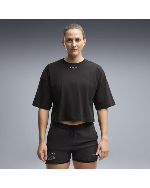 PUMA Black X Hyrox Cropped Lifestyle Tee