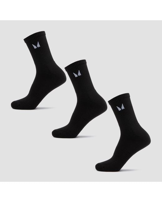Mp Black Unisex Crew Socks (3 Pack)