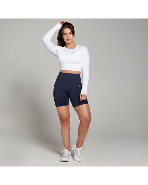 Mp White Shape Seamless Long Sleeve Crop Top