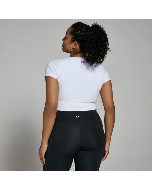 Mp White Power Short Sleeve Crop Top