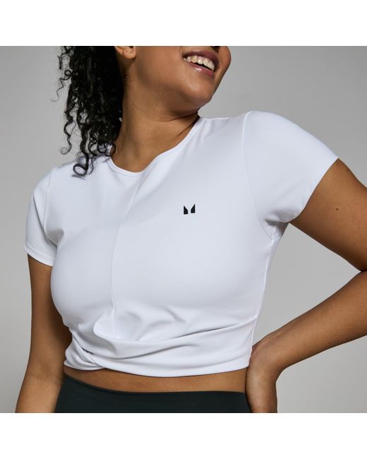 Mp White Power Short Sleeve Crop Top