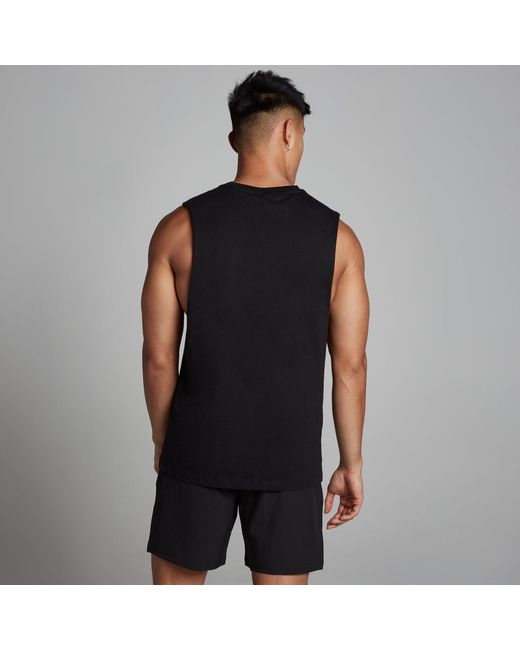 Mp Black Rest Day Drop Armhole Tank Top for men