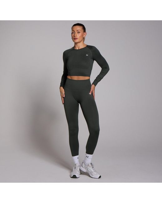 Mp Gray Shape Seamless Long Sleeve Crop Top