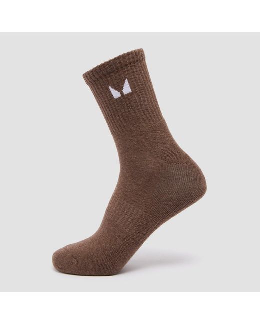 Mp Brown Crew Socks (3 Pack)