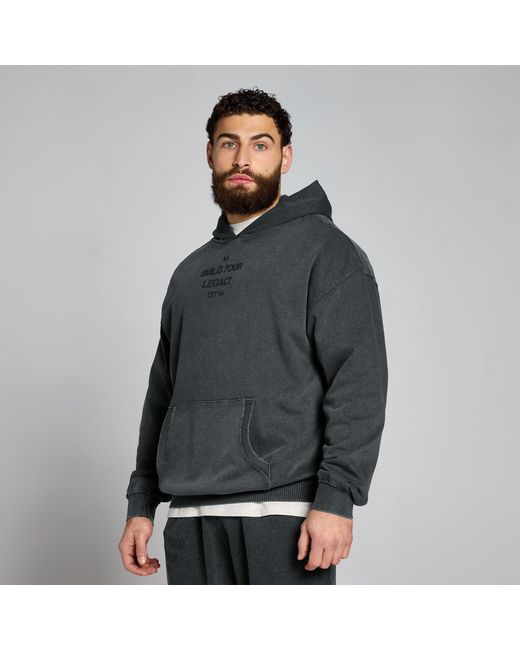 Mp Gray Origin Washed Graphic Hoodie for men