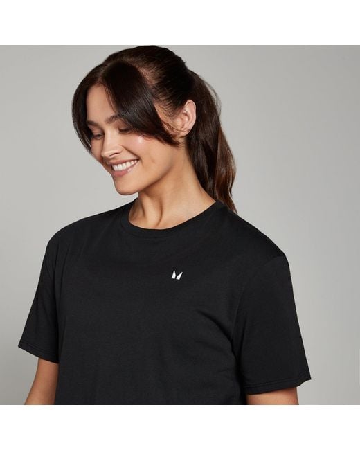 Mp Black Basic Boxy Short Sleeve Crop T-shirt