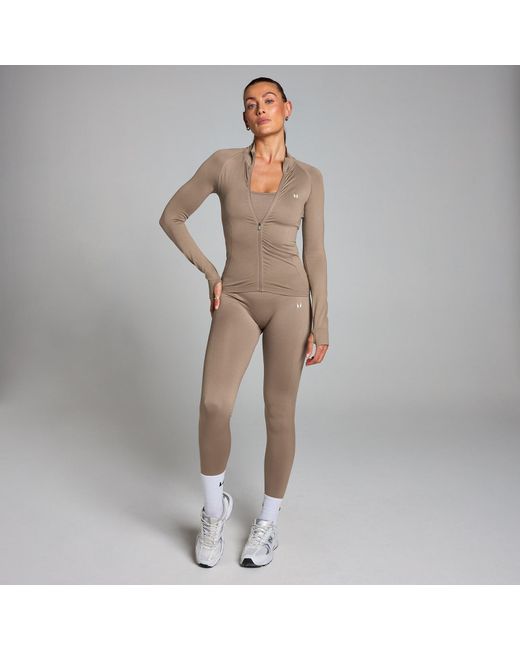 Mp Brown Shape Seamless Zip Through Jacket
