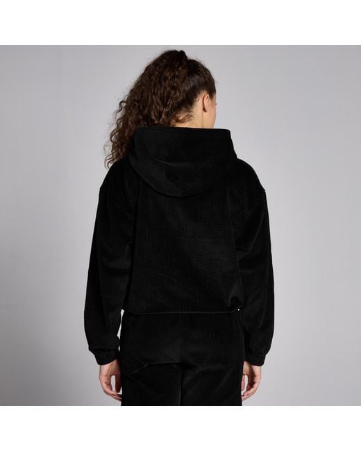 Mp Black Corduroy 1/4 Zip Hoodie