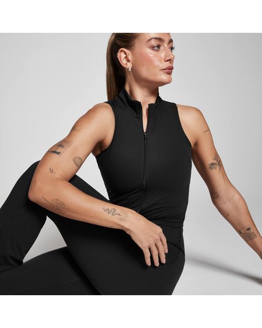 Mp Black Teo Zip Through Vest