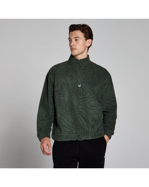 Forro Polar Estaado Con Cremallera De 1/4 Para Hombre De Mp de hombre de color Green