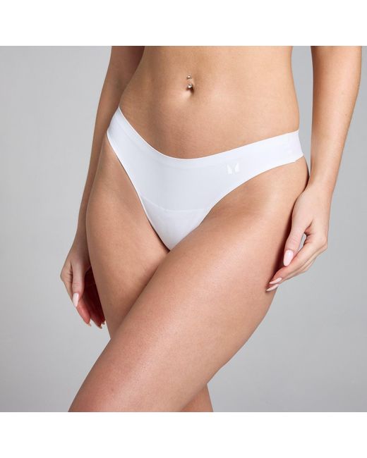 Mp White Mid Rise No Vpl Thong (3 Pack)