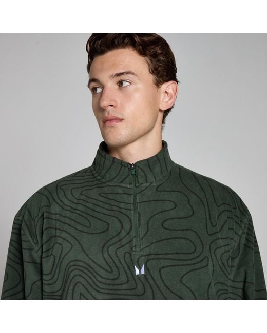 Forro Polar Estaado Con Cremallera De 1/4 Para Hombre De Mp de hombre de color Green