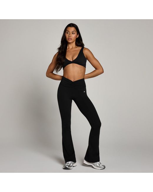 Mp Black Teo Ruched Front Flared Leggings