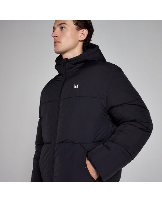 Mp Black Long Puffer Jacket for men