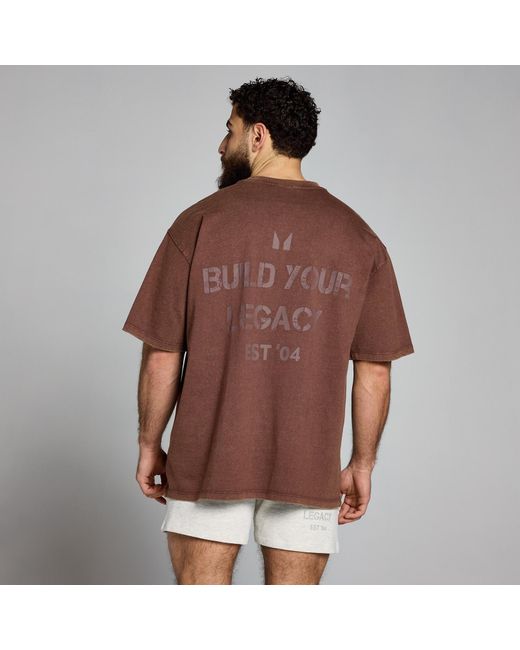 Camiseta Lavada Con Estaado Gráfico Origin De Mp de hombre de color Brown