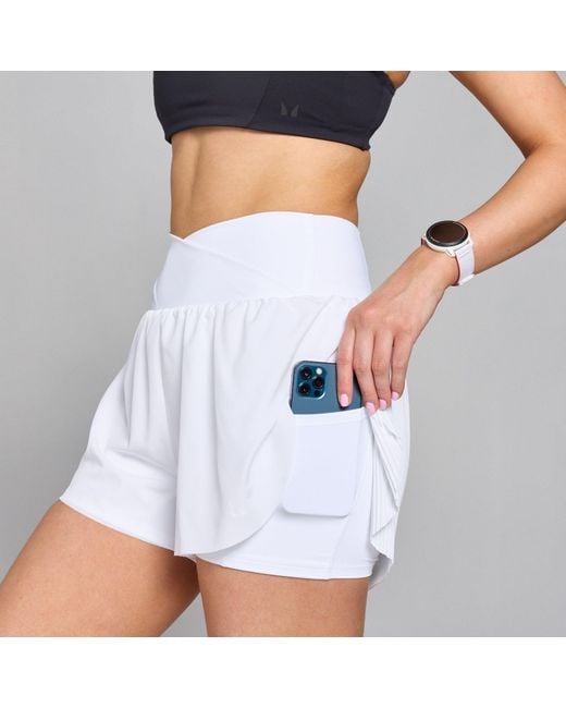 Mp White Velocity Pleated Running Short