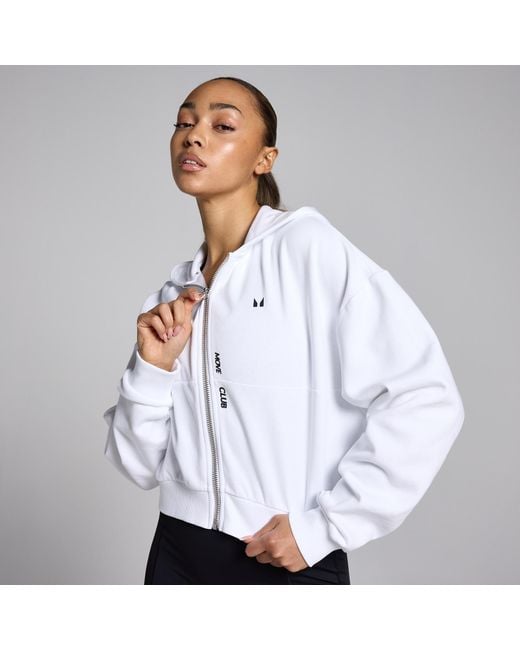 Mp White Teo Zip Through Hoodie