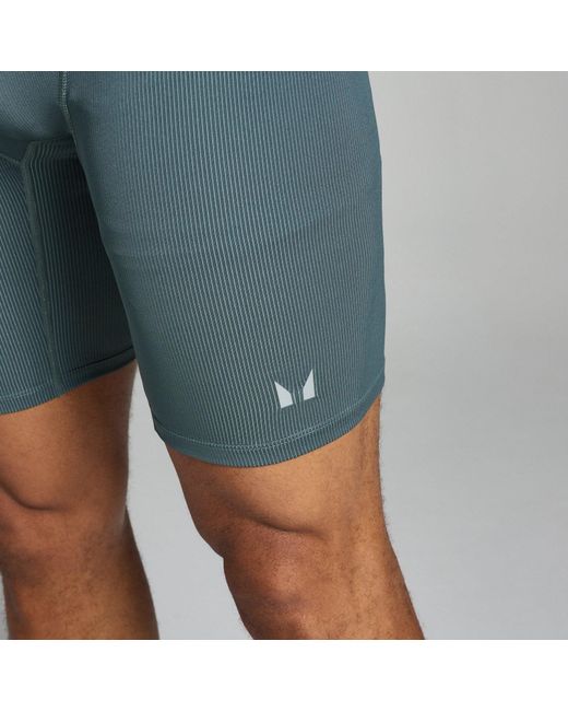 Mp Blue Velocity Contrast Ribbed Baselayer Shorts for men