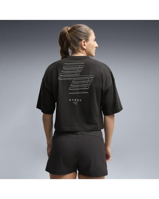 PUMA Black X Hyrox Cropped Lifestyle Tee
