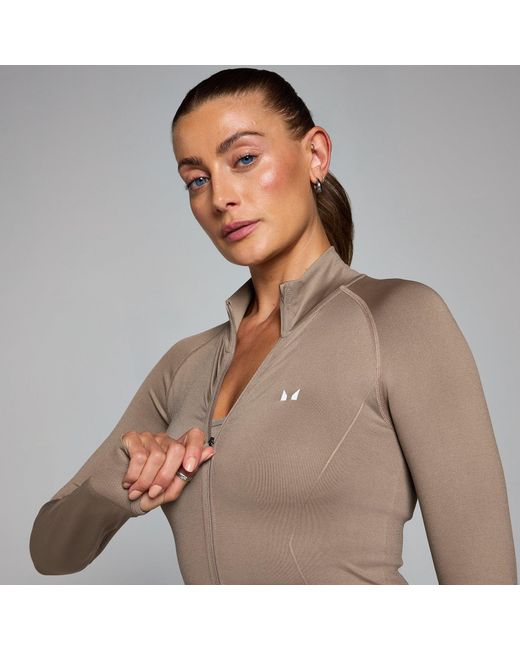 Mp Brown Shape Seamless Zip Through Jacket