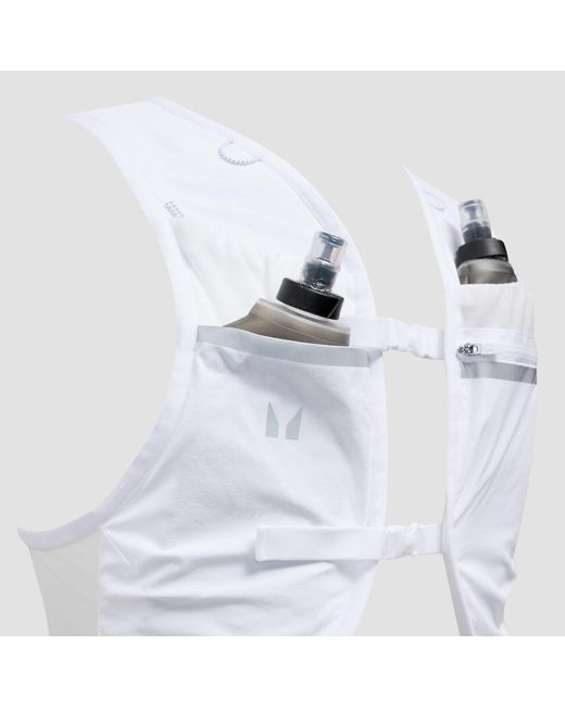Mp White Hydration Vest & 2 Soft Running Bottles Bundle