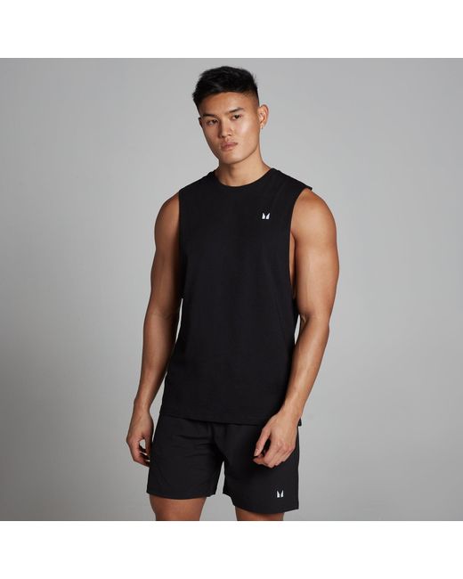 Mp Black Rest Day Drop Armhole Tank Top for men