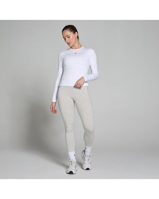 Mp White Basic Body Fit Long Sleeve T-shirt