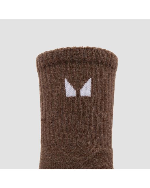 Mp Brown Crew Socks (3 Pack)
