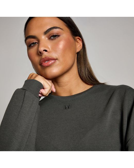 Mp Black Teo Slouchy Cropped Long Sleeve Top