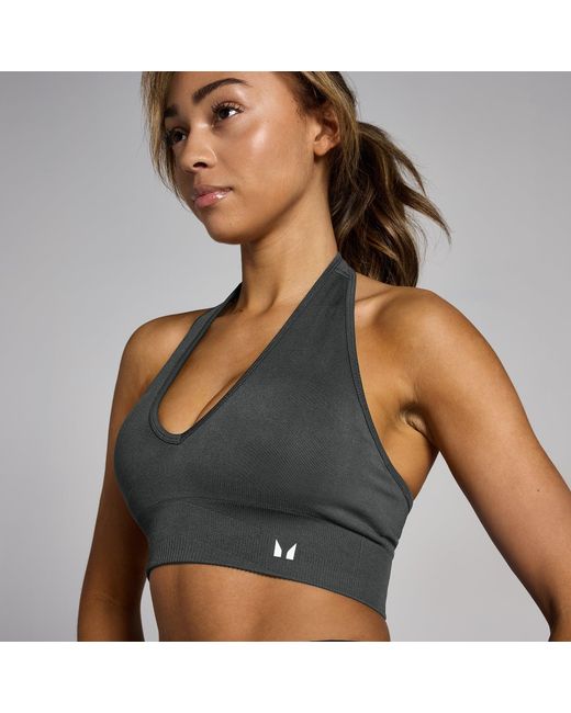 Mp Gray Teo Seamless Halter Neck Bra
