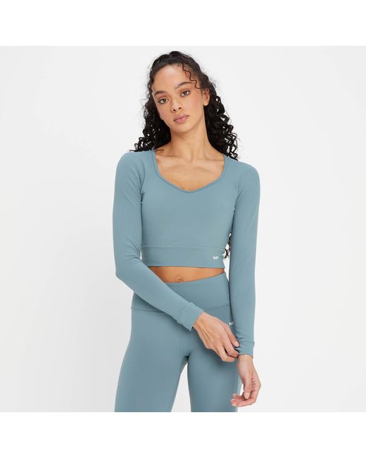 Mp Blue Power Open Back Crop Top