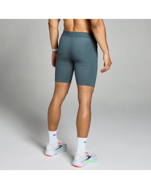 Mp Blue Velocity Contrast Ribbed Baselayer Shorts for men