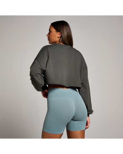 Mp Black Teo Slouchy Cropped Long Sleeve Top