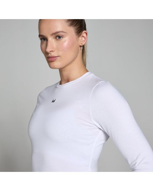 Mp White Basic Body Fit Long Sleeve T-shirt