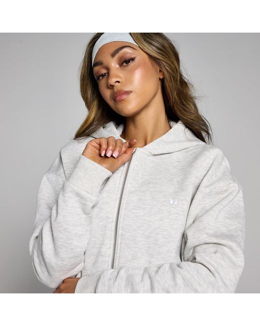 Mp Gray Basics Zip Through Hoodie