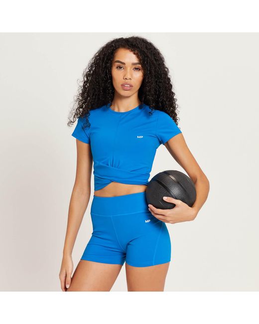 Mp Blue Power Short Sleeve Crop Top